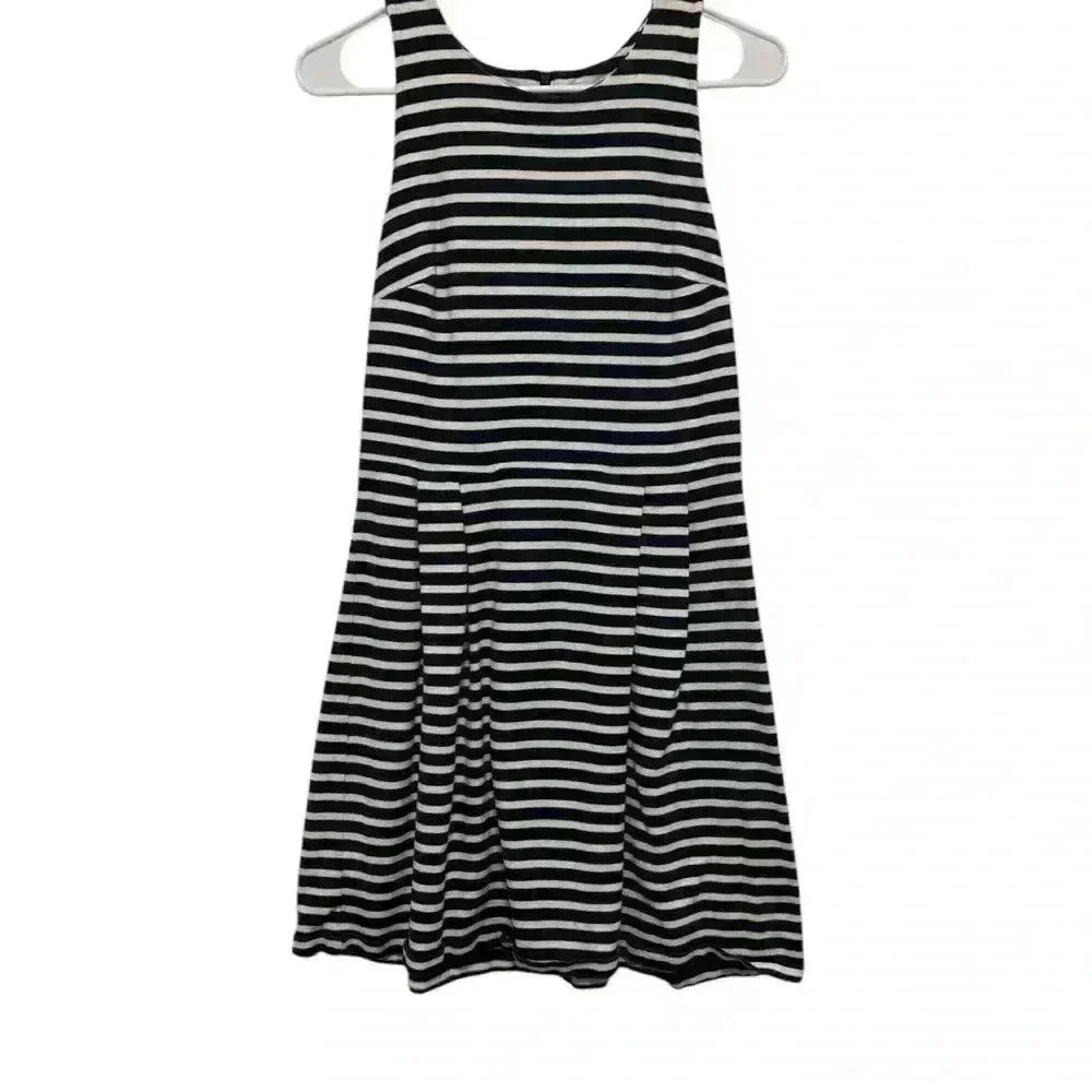 Anne Taylor Loft  Navy and White Striped Sailor Dress Size 8
